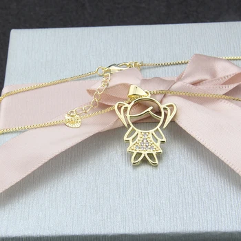 SUNSLL Nové zlaté mědi náhrdelník se Zirkony holka tvar náhrdelník pro ženy / Děti módní party šperky přívěsek náhrdelník