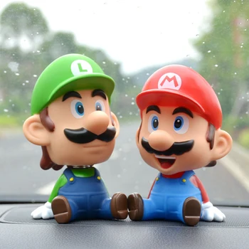 Super Mario o 'Maleo Bratr Shake Hlavu Panenky, Auto Příslušenství, Vnitřní Auto Příslušens Domácnosti, Ozdoby na Stůl Mobil Mount
