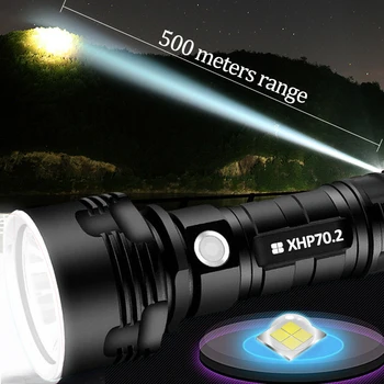Super Výkonné LED Svítilna XHP70.2 Taktické USB Pochodeň xhp50 svítilna Nabíjecí 18650 26650 baterie Lantern pro Kempování, rybaření