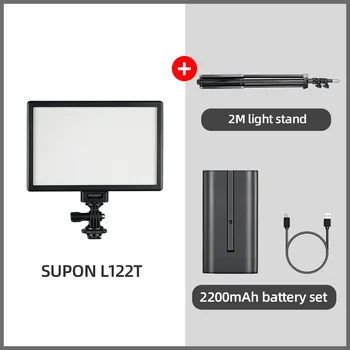 SUPON L122T LED Ultra tenký LCD Bi-Color & Stmívatelné foto Studio Video světlo Lampy Panel pro fotografování osvětlení+Světlo, stojan