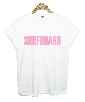SURF Růžové Dopisy Tisk Ženy T košile Harajuku Vtipné Bavlněné Tričko Pro Lady Top Tee Bederní Bílá Černá BZ20-210