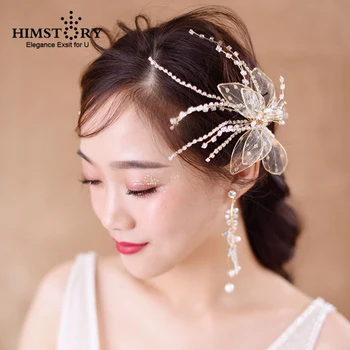 Svatební Vlasy Příslušenství Luxusní Ručně Vyráběné Vintage Zlaté Sponky Do Vlasů Květina Listové Hřebeny Crystal Pokrývka Hlavy Svatební Šperky