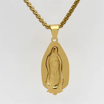 Svaté Panny Marie, Náhrdelníky, Přívěsky, Ženské Zlaté Barvy z Nerezové Oceli Řetězec Pro Ženy Christian Šperky Madonna YJM044