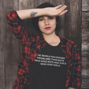 Svět Má Větší Problémy, Citáty Slogan T-Shirt Unisex Gay, Lesbickou Hrdost Tričko Ležérní Topy goth camiseta tumblr ženy t košile