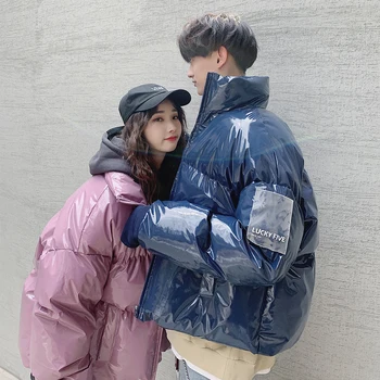 Světlé Puffer Bunda pánská Zimní Oblečení Korean Módní Pár Lyžařské Nepromokavé Polstrovaný Kabát Plus Velikost Načechraný Streetwear Nárameníky