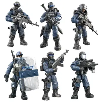SWAT postavy stavební blok Město boje proti terorismu mega moderní vojenské super policejní Sbor minifigs zbraně hračky pro děti dárky