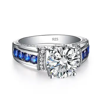 Szjinao Unikátní Silver 925 Prsten Ženy Věčnost Moissanite Diamant Prsten 2ct D Barva VVS1 Svatební Zásnubní Šperky Dárek, Ženská