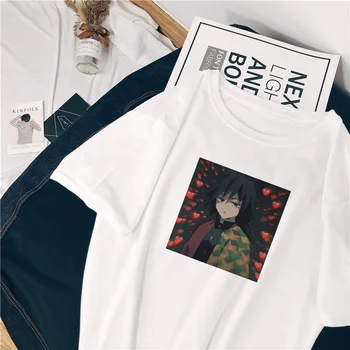 T Shirt Ženy 2020 Harajuku Sexy Streetwear Trička Kimetsu Č. Yaiba Japonské Ženy Oblečení Anime Kawaii Femme tričko Oversize