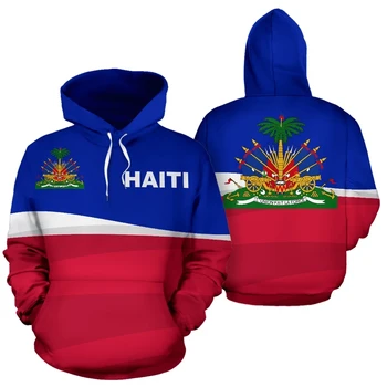 Tessffel Zemi Znak Vlajka Karibského Moře Haiti, Ostrov, Retro Svetr Muži/Ženy Tepláková Bunda 3Dprint Streetwear Mikiny A11