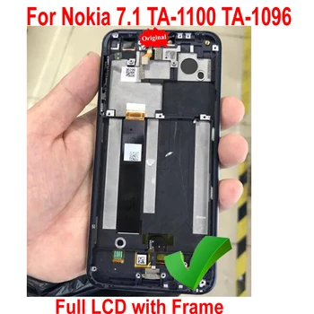 Testováno Nejlepší LCD Displej Dotykový Panel Screen Digitizér Montáž s Rámečkem Pro Nokia 7.1 TA-1100 TA-1096 Sklo, Senzor