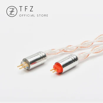 TFZ/ Sluchátka upgrade drát,TC3.5/4.4 mm rozhraní 0.78 mm pin univerzální stříbrný pozlacený single crystal měď, stříbro, drát, fólie