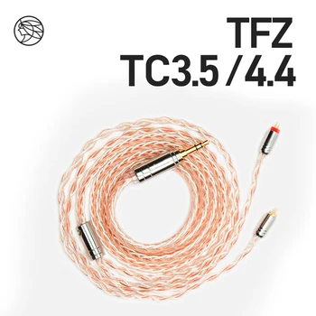 TFZ/ Sluchátka upgrade drát,TC3.5/4.4 mm rozhraní 0.78 mm pin univerzální stříbrný pozlacený single crystal měď, stříbro, drát, fólie