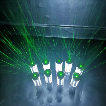 Thrisdar LED Blikající Šampaňské Hůl S Zelené Laserové Světlo Šampaňské Víno Láhev Služby Prskavka Strobe Baton Strobe Držet