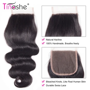 Tinashe Brazilské Tělo Vlna 4x4 Krajky Uzavření Transparentní Krajky Uzavření Remy Lidské Vlasy 4x4 Krajky Uzavření Zdarma Blízkém Tři Části