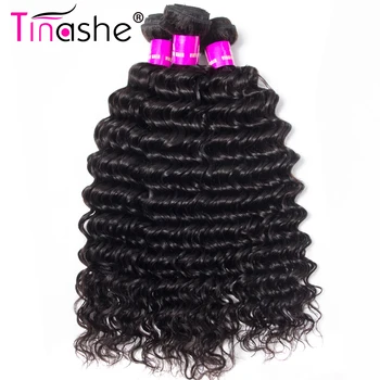 Tinashe Vlasy Hluboko Vlna Svazky S Uzavření Brazilské Vlasy Tkát Svazky Remy Lidské Vlasy 5x5 Krajky Uzavření S Svazků