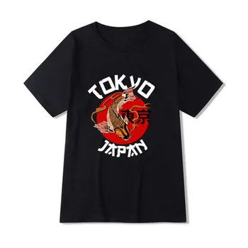 Tokio Kapr Japonské Anime T-shirt Pánské Tisk Gotické Estetické Oblečení Harajuku Street Nosit Bílé Camisetas Hombre T-košile Muži