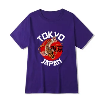 Tokio Kapr Japonské Anime T-shirt Pánské Tisk Gotické Estetické Oblečení Harajuku Street Nosit Bílé Camisetas Hombre T-košile Muži