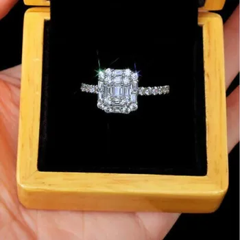 Top Prodej Vysoce Kvalitní Luxusní Šperky 925 Sterling Silver T Princezna Vyjmout 5A Zirkony Ženy svatební Svatební Prsten, Dárek