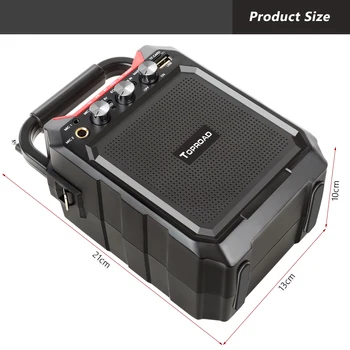 TOPROAD Bezdrátový Přenosný Bluetooth Reproduktor Stereo Heavy Bass Hudební Přehrávač, Podpora Dálkového Ovládání, FM Rádio TF USB Mikrofon