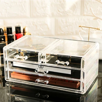 Transparentní Akrylové Make-up Organizátor Úložné Boxy, Aby Se Rakev pro Kosmetiku, Kartáč Šperky Zásuvky, Krabice, Kontejner, Kosmetický