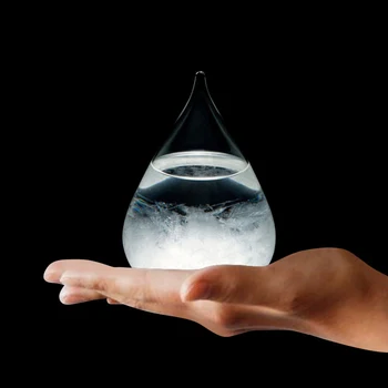 Transparentní Crystal Vody Drop Předpověď Počasí Láhev Bouře Sklo Tekuté Bázi Dřeva Ornament Domů Svatba Dekor Dárek Řemeslo