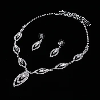 TREAZY Jasné/Royal Blue Crystal Svatební Šperky Sady Leaf Design Elegantní náhrdelník Náhrdelník Náušnice Set pro Ženy, Svatební Šperky