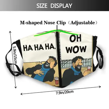 Treska Non-Jednorázové obličejové Masky Tintinova Dobrodružství Anti Mlha Kryt proti Prachu Respirátor Muflové Masky s Filtry