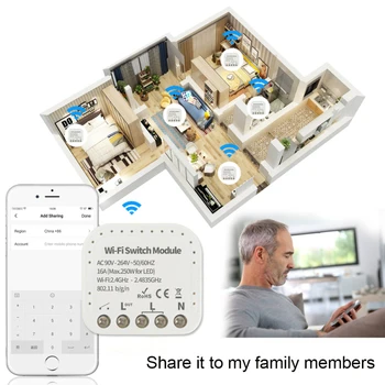 Tuya EWeLink Smart Switch Modul 1/2 Způsob, 90-264V DIY WiFi Bezdrátový Vypínač Relé Kompatibilní Alexa Google Domov