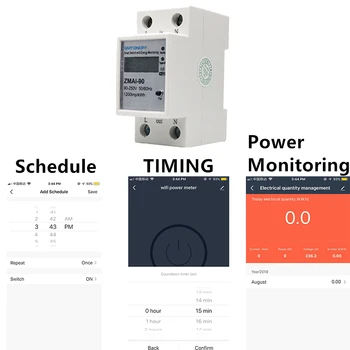 Tuya Smart Power Meter WiFi Spotřeba Energie Spínač Energy Monitoring Elektroměr jednofázový Kompatibilní s Google Alexa