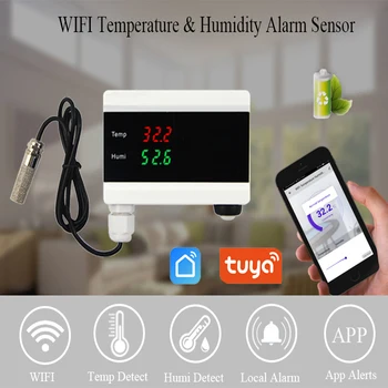 Tuya WIFI Teplota Teploměru Vlhkosti, Vlhkoměr, Detektor Alarm Senzor Inteligentní Život App home termostat Regulátor