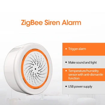 Tuya Zigbee Inteligentní Siréna Alarm s Čidlo Teploty a Vlhkosti Pracuje s TUYA Smart Hub