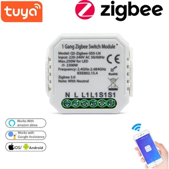 Tuya Zigbee S05-V Inteligentní DIY WiFi Switch Modul EU 220V 1 Bezdrátový Vypínač Podpora Pro Alexa Google HOT