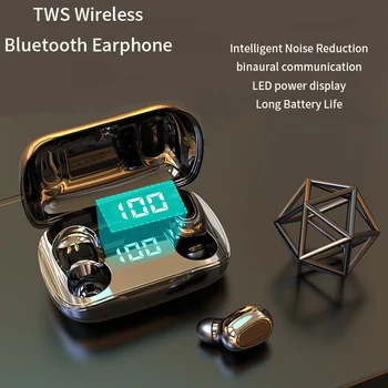 TWS pravda Bezdrátová sluchátka Bluetooth Sluchátka 9D stereo handsfree LED napájení displeje Sluchátka s mikrofonem pro mobilní telefony