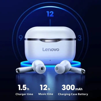 TWS Sluchátka Lenovo LP1 Bluetooth 5.0 Sluchátka Bezdrátové Nabíjení Kolonce 9D Vodotěsné Stereo Sportovní Sluchátka S Mikrofonem Mic
