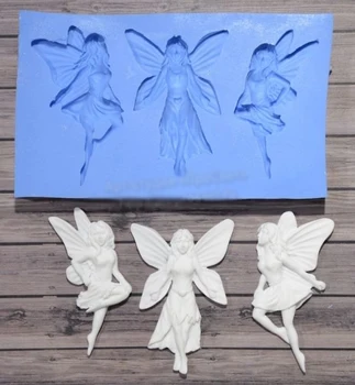 Tři andělé květinové víly silikonové čokoládový dort dekorace fandont formy