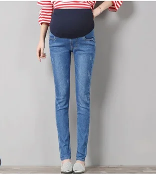 Udržujte v teple Pase Těhotenské Džíny Kalhoty Pro Těhotenství Oblečení Pro Těhotné Ženy Legíny Těhotenské dlouhé zimní kalhoty, džíny
