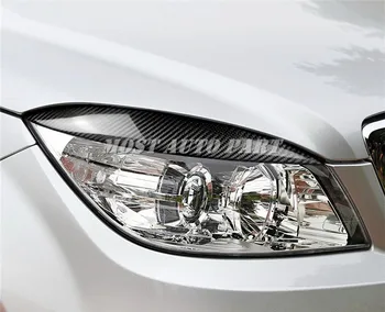 Uhlíkových Vláken Světlometů Oční Víčka, Obočí Kryt Pro Benz C Class W204 2008-2013 Auto příslušenství Auto dekorace interiéru