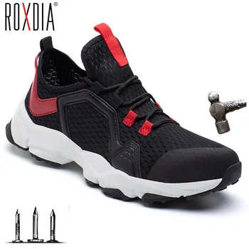 Ultra-lehké pánské bezpečnostní boty ženy tenisky práce ocelová tužinka prodyšný venkovní boty plus velikosti 37-47 nové ROXDIA značky RXM623