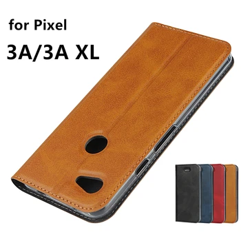 Ultra-Tenký Premium Kožené Pouzdro pro Google Pixel 3A Magnetické adsorpce Retro Pouzdro pro Pixel 3A XL pouzdro