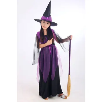 Umorden Halloween Kostýmy Dívka Black Fly Kostým Čarodějnice Šaty a Klobouk Cap Party Cosplay Oblečení pro Děti, Holka, Děti