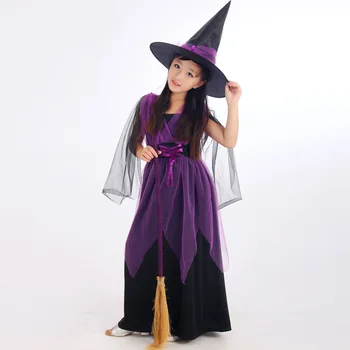 Umorden Halloween Kostýmy Dívka Black Fly Kostým Čarodějnice Šaty a Klobouk Cap Party Cosplay Oblečení pro Děti, Holka, Děti