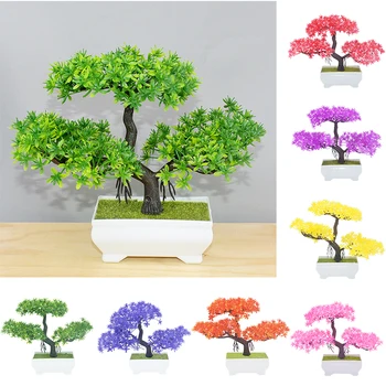 Umělé Rostliny, Bonsai Platic Malý Strom Smrk hrnkové Rostliny Falešné Květiny Stolní Ozdoby pro Domácí Zahradní Dekorace