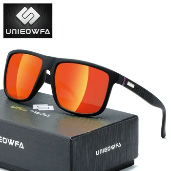 UNIEOWFA Mužské Luxusní Značkové sluneční Brýle Muži Polarizované Řidičské UV400 Sluneční Brýle Pro Muže Polaroid Matný Černý Čtverec Brýle 2019