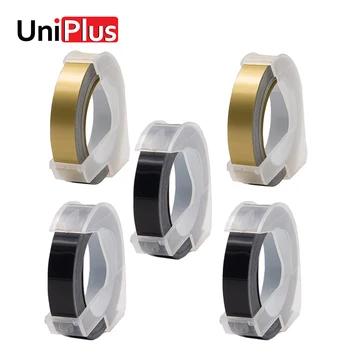 UniPlus 3ks Černá 2ks Gold štítkovač Dymo 3D Tiskárně Stuha 9mm pro Reliéfní štítkovač PVC ŠTÍTKŮ DYMO M1011 1595 1610