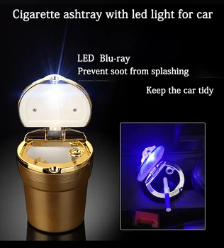 Univerzální Auto popelník s LED světlo cigaret Popelník pro auto kouř Cigaret pro Hyundai creta ix25 2020 2019 2018 příslušenství