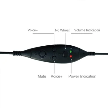 Univerzální Kabelové Profesionální Studio Sluchátka USB Drátová Sluchátka Ovládání Hlasitosti Sluchátka S Mikrofonem Přes uši