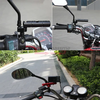 Univerzální Motocykl Zpětné Zrcátko, Držák pro uchycení na Řídítkách CNC Multi-Funkce Modifikované Osvětlení Stent Motocykl Příslušenství