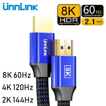 Unnlink HDMI-kompatibilní 2.1 Kabel 1,8 M 8K@60Hz 4K@120 hz 2K@144Hz HDR 48Gbps HDCP2.2 7.1 pro Splitter Přepínač PS4 TV xbox Počítač