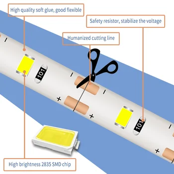 USB 5V Motion Sensor Led Lampa Pás Vodotěsný Podle Kabinetu Světla Ručně Zamést Inteligentní Snímání Tira LED pásek pro skříň Skříň