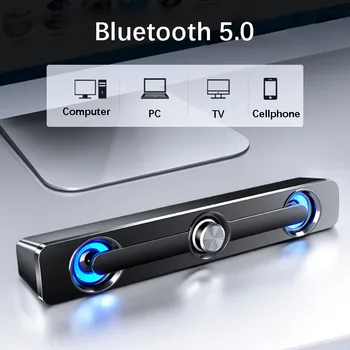 USB Bluetooth Reproduktor Zvuk 10W Přenosný Bezdrátový Reproduktor Hrát a Handsfree pro Party Doma Pláž Cestovní-Černý Bluetooth Mluvit